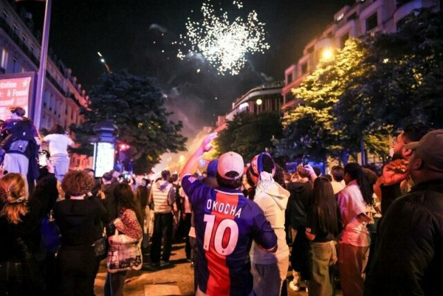 Det var fest i Paris' gater etter at PSG tok seg til årets Champions League-finale.