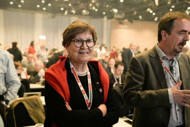 Leder av valgkomiteen Mette Nord før LOs 36. ordinære kongress i Oslo kongressenter.