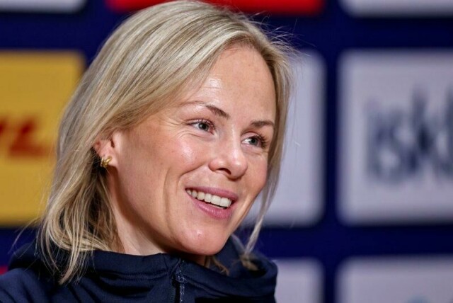 Anne Kjersti Kalvå på et pressemøte på Lillehammer sist desember.