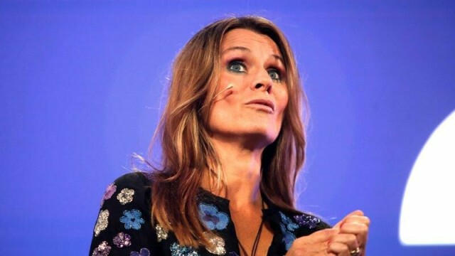 Katrine Moholdt under lanseringen av TV2s høstmeny i Grieghallen i Bergen.