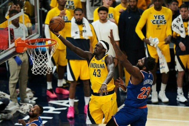 Pascal Siakam (nummer 43) ble kampens toppscorer.