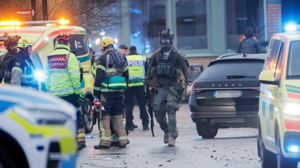 Nødetatene på plass i Örebro 4. februar i år. Nødetatene på plass i Örebro 4. februar i år. Foto: TT / AFP / NTB