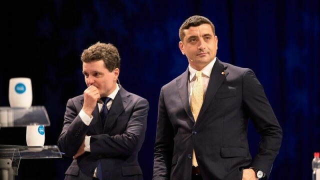 George Simion (t.h.) var klar seierherre i første valgomgang. Om han skulle slå Nicusor Dan (t.v.) i andre valgomgang, kan Romania dreie kraftig i prorussisk retning.