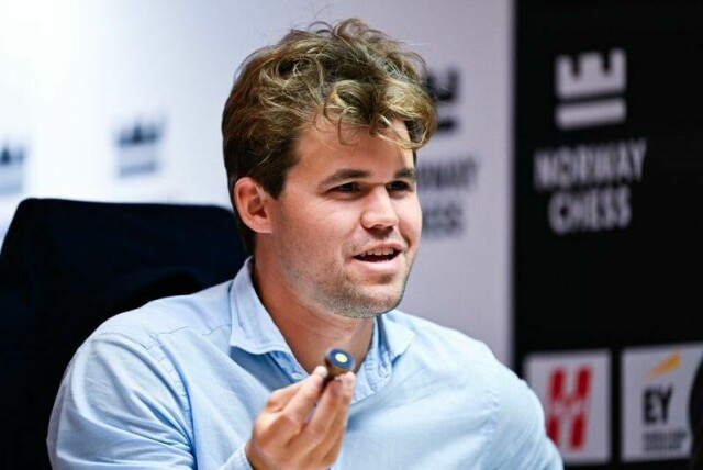 Magnus Carlsen under Norway Chess i Stavanger i 2024.