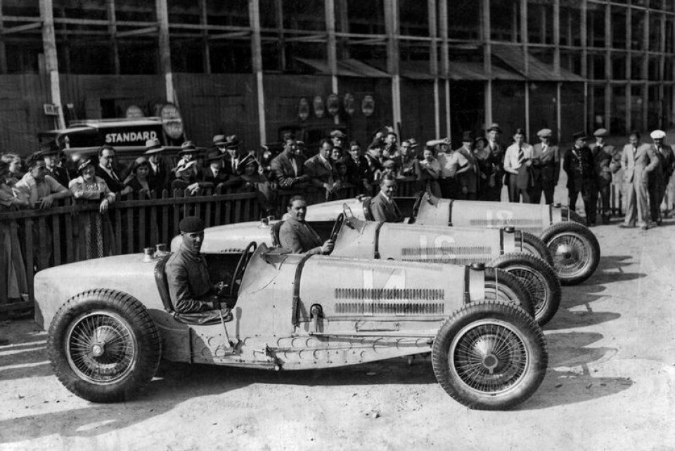 Bugatti stilte med tre Type 59 i Frankrike GP i 1934, og Newsons bil er en av dem. Bugatti stilte med tre Type 59 i Frankrike GP i 1934, og Newsons bil er en av dem. Foto: Bugatti