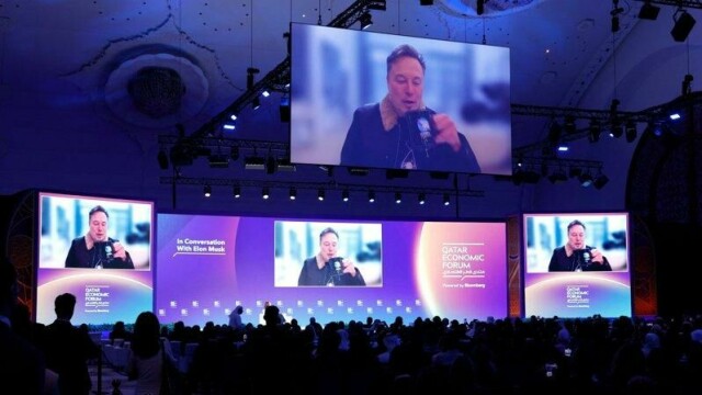 Elon Musk deltok virtuelt på Qatar Economic Forum.