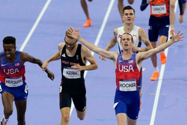 Jakob Ingebrigtsen får revansjmuligheter mot både Yared Nuguse (f.v.), Josh Kerr og Cole Hocker i sommer.