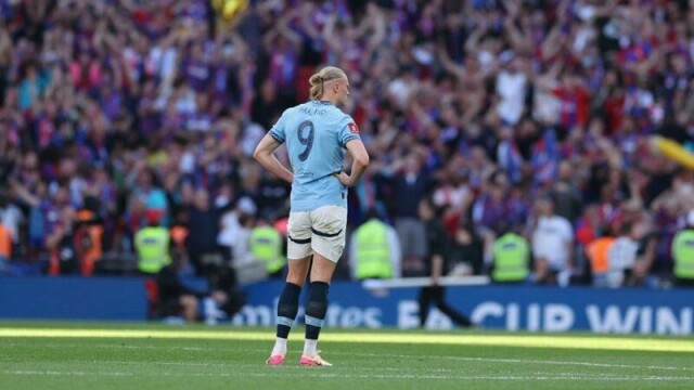 Erling Braut Haaland og Manchester City tapte FA-cupfinalen mot Crystal Palace i helgen.
