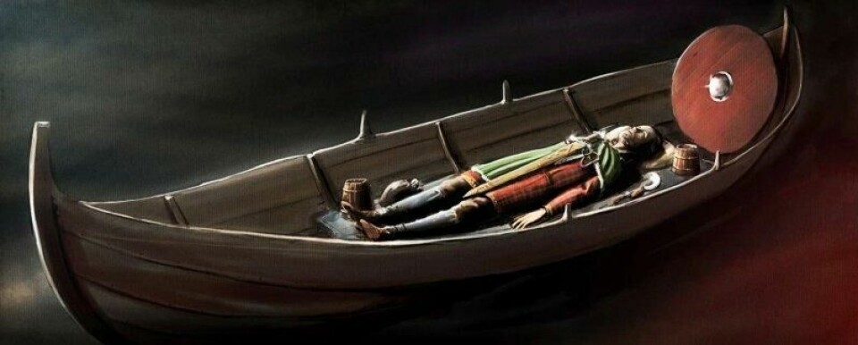 Båten til vikingen på Hals er ikke så ulik denne båten som lå i en grav i Tingvoll i Møre og Romsdal. Båten er fem meter lang. (Illustrasjon: Artikon) Båten til vikingen på Hals er ikke så ulik denne båten som lå i en grav i Tingvoll i Møre og Romsdal. Båten er fem meter lang. (Illustrasjon: Artikon)
