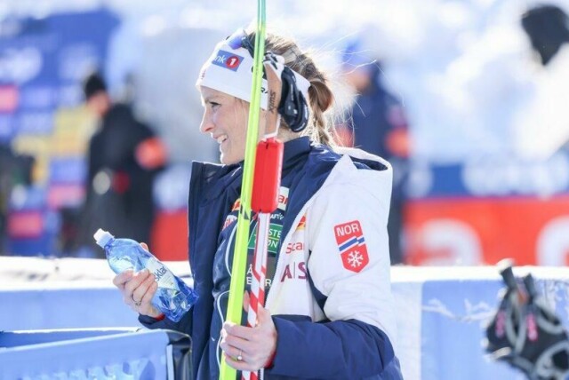Therese Johaug etter verdenscuprennet i langrenn i Holmenkollen 16. mars.