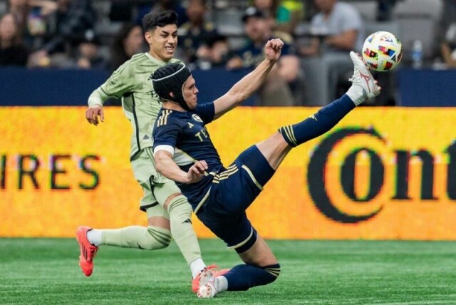 Bjørn Inge Utvik i aksjon for Vancouver Whitecaps i en MLS-kamp mot Los Angeles FC tidligere i sesongen.