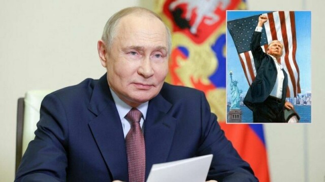 Russlands president Vladimir Putin ga Donald Trump dette portrettet (innfelt) i gave.