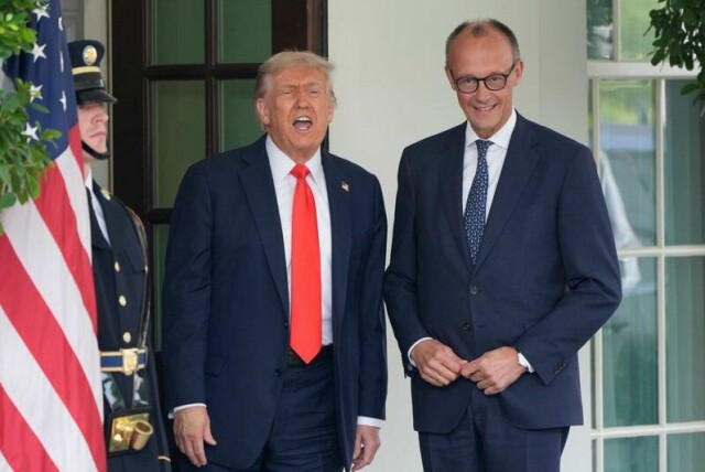 President Donald Trump tok imot Tysklands forbundskansler Friedrich Merz da han ankom Det hvite hus torsdag.