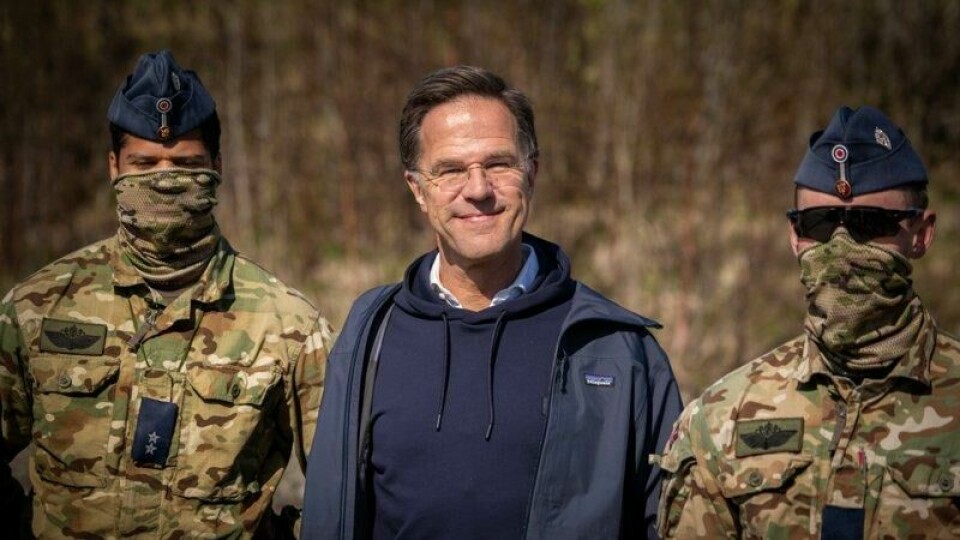 NATO-sjef Mark Rutte sammen med soldater fra forsvarets jegerkommando under et besøk i Norge i mai. NATO-sjef Mark Rutte sammen med soldater fra forsvarets jegerkommando under et besøk i Norge i mai. Foto: Ole Berg-Rusten / NTB