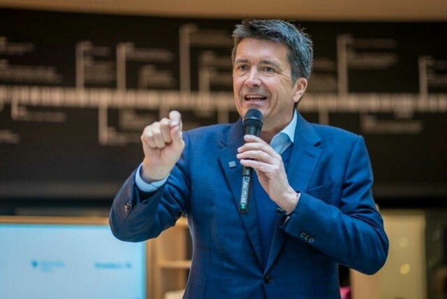 Rema-sjef Ole Robert Reitan under lanseringen av Spenn, der Reitan Retail er på eiersiden. Reitan går nå inn i NHOs styre.