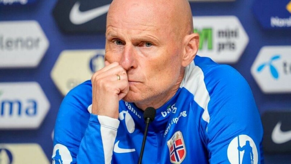 Landslagssjef Ståle Solbakken under pressekonferansen foran VM-kvalifiseringskampen mellom Estland og Norge. Landslagssjef Ståle Solbakken under pressekonferansen foran VM-kvalifiseringskampen mellom Estland og Norge. Foto: Lise Åserud / NTB