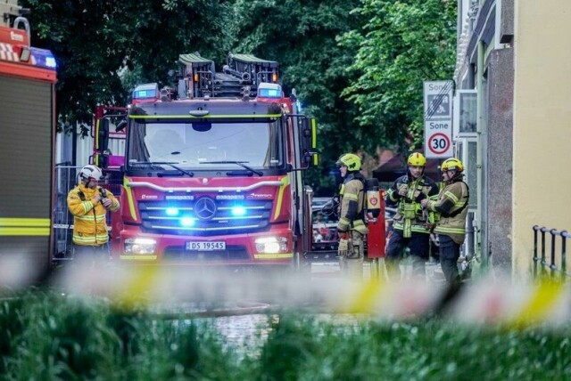 Brannvesenet rykket ut med flere biler til en brann på Fredensborg i Oslo.