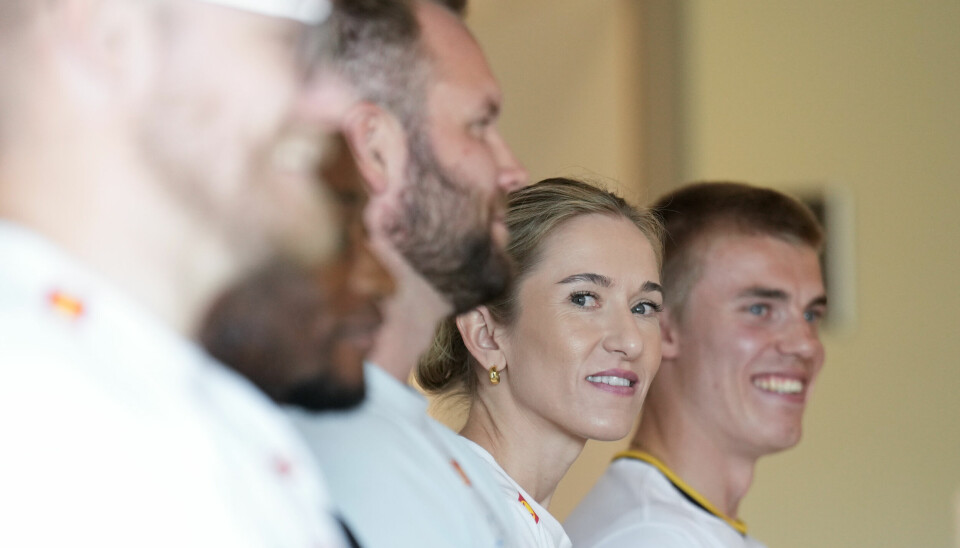 Karoline Bjerkeli Grøvdal under en pressekonferanse på Bislett stadion før Bislett Games 2025.