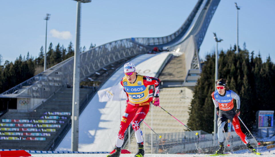Norges Johannes Høsflot Klæbo under verdenscupen i langrenn i Holmenkollen.