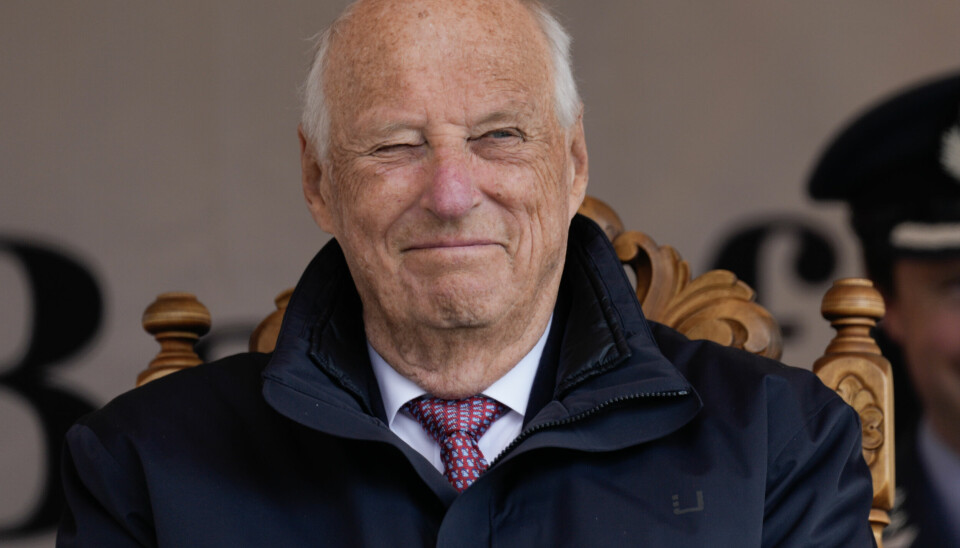 Kong Harald under besøket i Balsfjord.