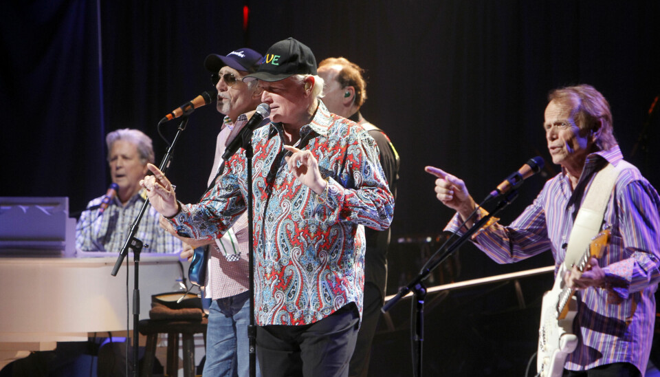 Brian Wilson (bak t.v.) med bandkameratene David Marks, Mike Love og Al Jardine på konsert i New York i 2012.