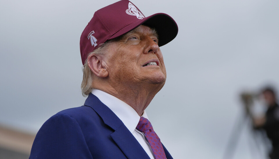 Feiringen av hærens 250-årsdag er allerede i gang flere steder i USA. Bildet ble tatt da Trump talte på militærbasen Fort Bragg i North Carolina tirsdag.