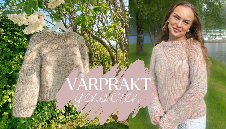 Vårpraktgenseren er et mykt og lunt strikkeprosjekt i deilige pastelltoner for sesongens skiftende vær.