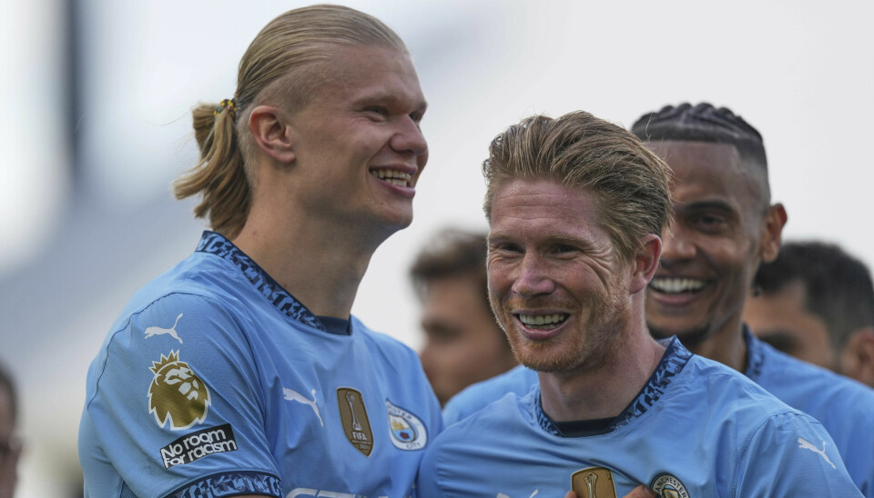 Kevin De Bruyne sammen med Erling Braut Haaland.