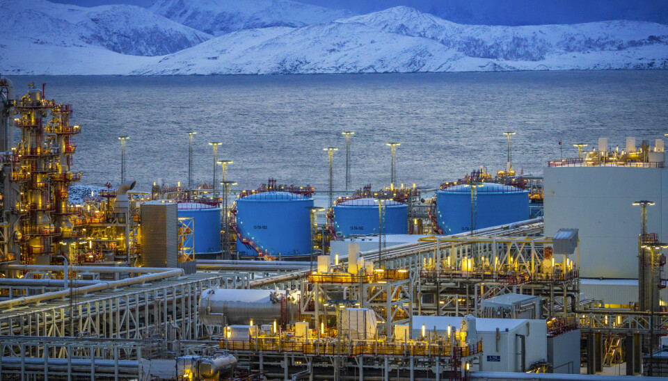 Equinors anlegg på Melkøya utenfor Hammerfest fotografert i januar 2023.
