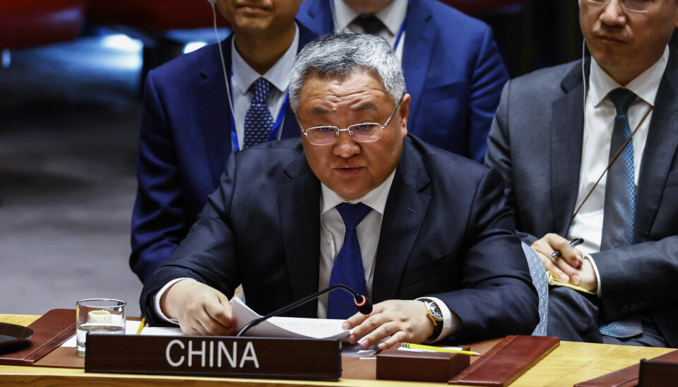 Kinas FN-ambassadør Fu Cong fordømmer Israels angrep mot Iran.