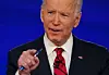 Joe Biden under en presidentdebatt blant de demokratiske kandidatene 15. mars. NTB Scanpix/AFP.