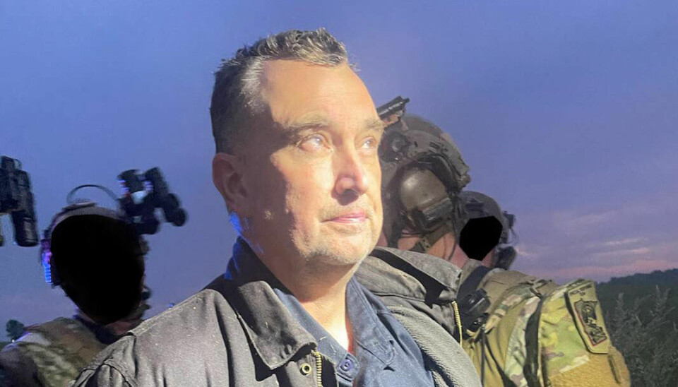 Sheriffen i Ramsey fylke har offentliggjort dette bildet av Vance Boelter tatt like etter at han ble pågrepet søndag kveld. Foto: Sheriffen i Ramsey fylke / AP / NTB