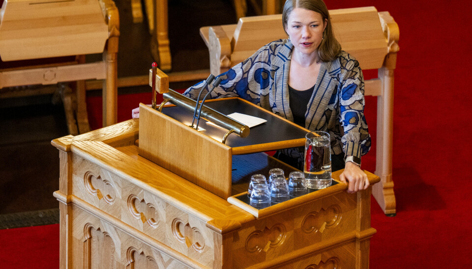 Une Bastholm (MDG) raste mot forslaget mot norgespris på strøm i Stortinget tirsdag og kalte det.
