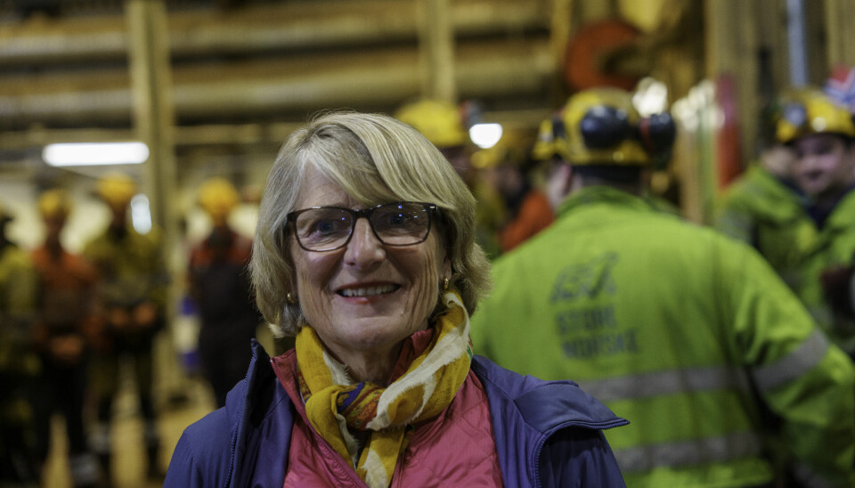 Styreleder Annette Malm Justad i Store Norske. Gruve 7 i Longyearbyen på Svalbard legges ned. 30. juni stenges Norges siste kullgruve og et stykke industrihistorie er over. Mandag ettermiddag kom kong Harald og dronning Sonja på besøk til gruven som drives av selskapet Store Norske.