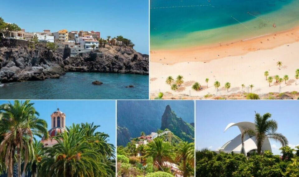Hvorvidt det er nord, sør, Santa Cruz de Tenerife, Las Americas, Teide eller Los Christianos man skal reise til på den største av Kanariøyene, Tenerife, avhenger av ønsker for reisen din. Mens nordkysten kan by på vakker natur er sørkysten er ypperlig for deg som vil på badeferie. (Foto: Montasje av bilder fra Canva av Cecilie Aasland (ABC Startsiden))