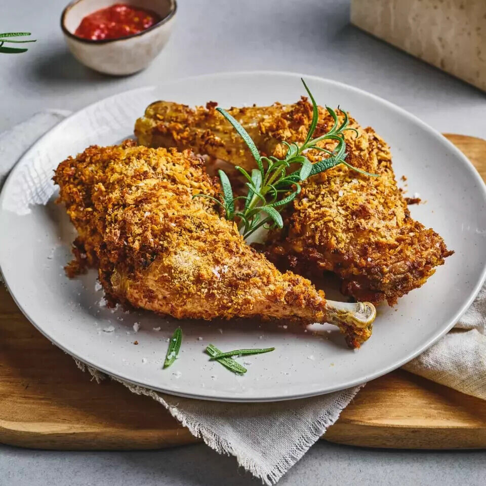 Panerte kyllinglår i airfryer