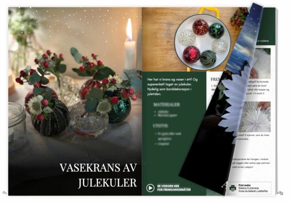 Lag en vakker vasekrans med julekuler – en unik og festlig borddekorasjon til juletiden!