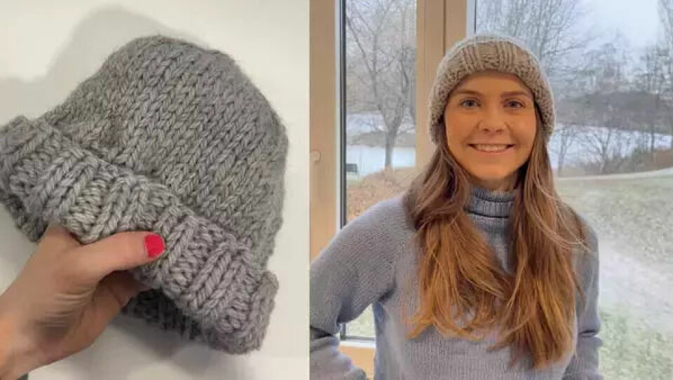 En enklere strikkeoppskrift til lue finner du ikke. (Foto: Kreative Ideer)