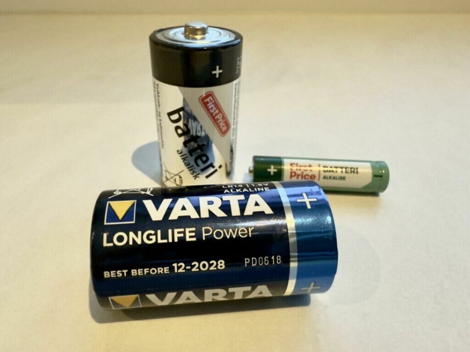 Et utvalgt av ulike engangsbatterier (Foto: Kreative Ideer/ Aurora Lange)