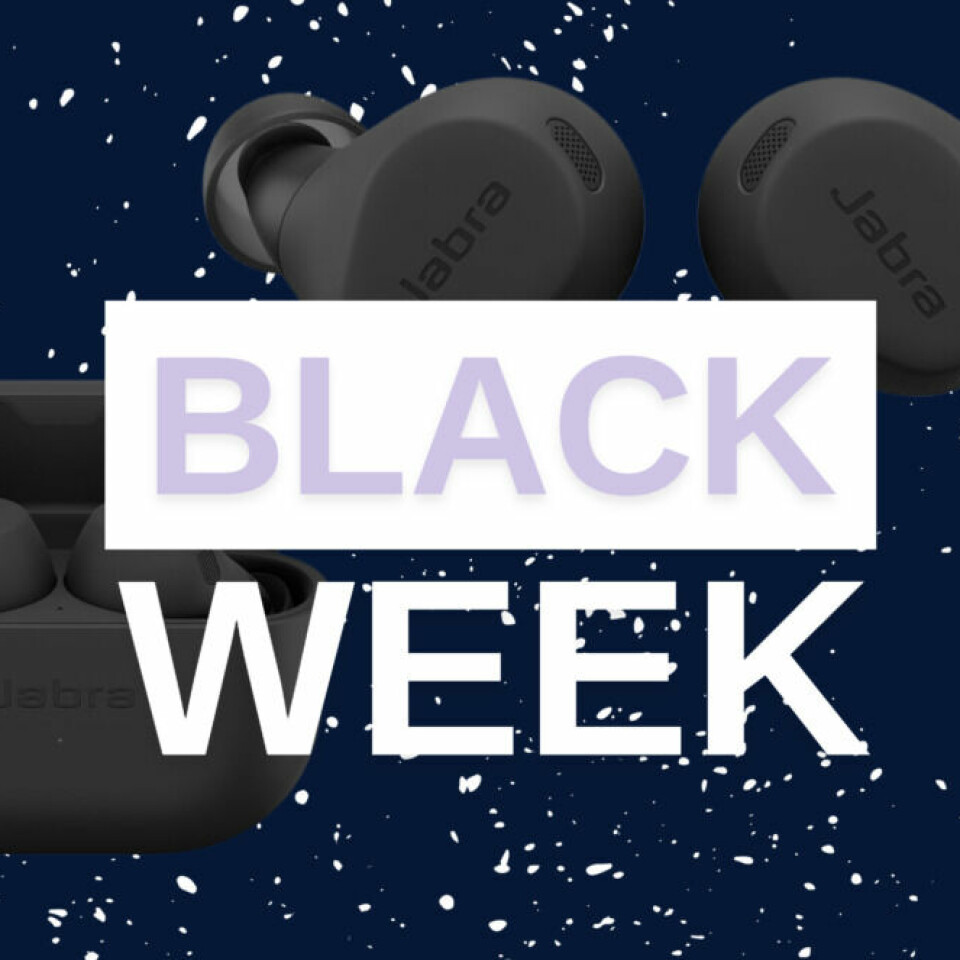 De testvinnende trådløse øreproppene Jabra Elite 8 Active er på rekord-tilbud under Black Week 2024! Vi har prissjekket øreproppene og funnet ut hvor du får dem til best pris på Black Friday-tilbud! (Foto: Montasje av Cecilie Aasland / ABC Startsiden)
