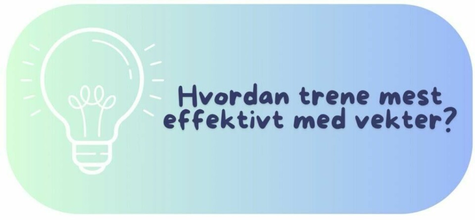 (Foto: Cecilie Aasland / ABC Startsiden) Blått bilde med en lyspære og teksten «Hvordan trener du mest effektivt med vekter?». Vi svarer på Hvordan du trener mest effektivt med vekter! Elander har laget et gratis treningsprogram, med alt fra styrkeøvelser og cardio, som alle kan gjennomføres hjemme og med kroppsvekt eller manualer. Med dette treningsprogrammet kommer du i form i sommer, og det passer for både nybegynnere, mer erfarne og godt trente!