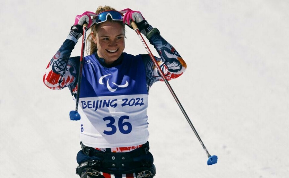 Beijing 2022 Winter Paralympic Games - Para Cross-Country Skiing - Women's Long Distance Sitting - National Biathlon Centre, Zhangjiakou, China - March 6, 2022. Birgit Skarstein of Norway reacts after competing. REUTERS/Issei Kato (Foto: REUTERS/Issei Kato)
