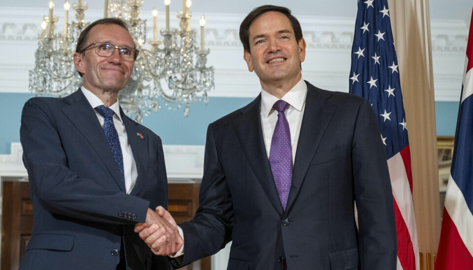 Utenriksminister Espen Barth Eide (t.v.) møtte onsdag USAs utenriksminister Marco Rubio i Washington.