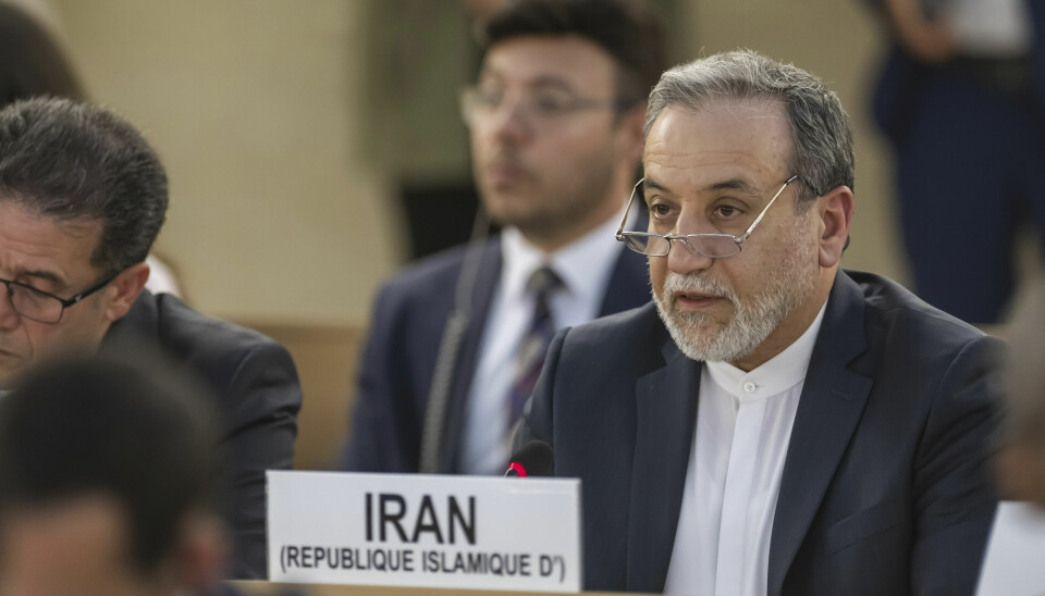Irans utenriksminister Abbas Araghchi talte fredag til FNs menneskerettsråd i Genève.