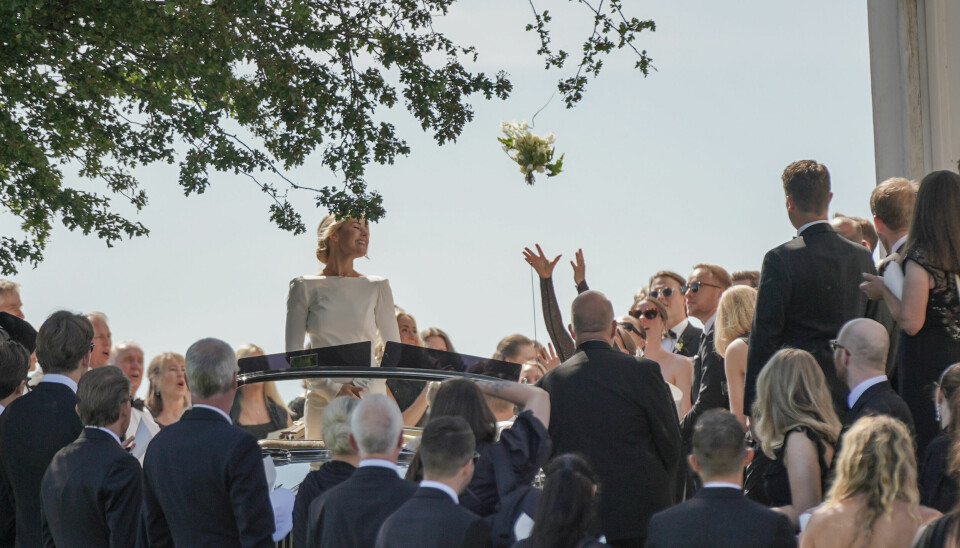 Oslo 20250621.
Martin Ødegaard og Helene Spilling giftet seg i Gjerdrum kirke lørdag.