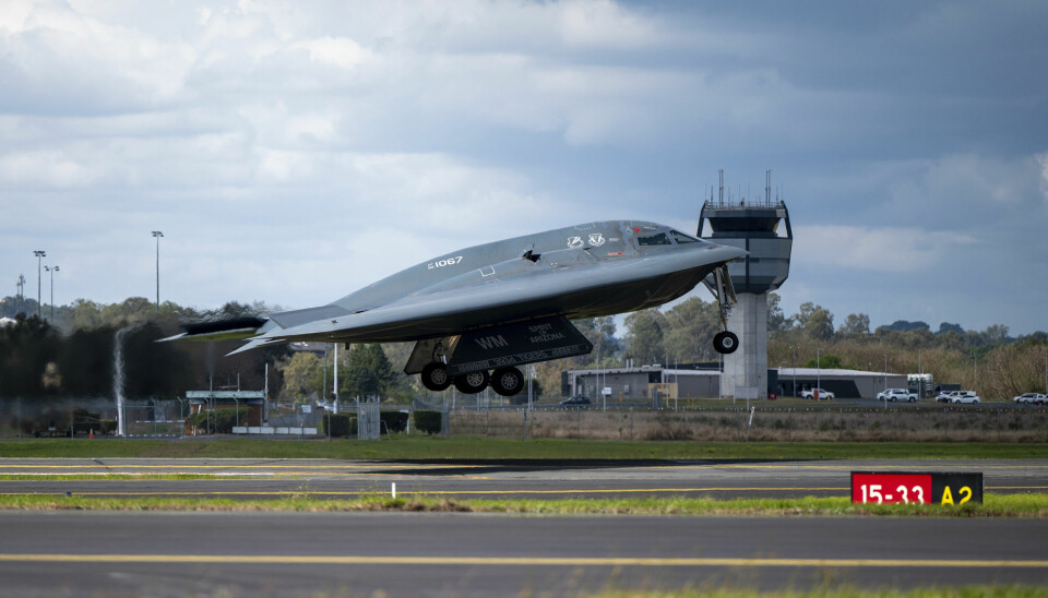 Slik ser et B-2-bombefly ut. Flere amerikanske medier melder at flere B-2-fly har tatt av fra en flybase i Missouri og er på vei over Stillehavet lørdag. Bilder er tatt 11. september i fjor på en australsk flybase.