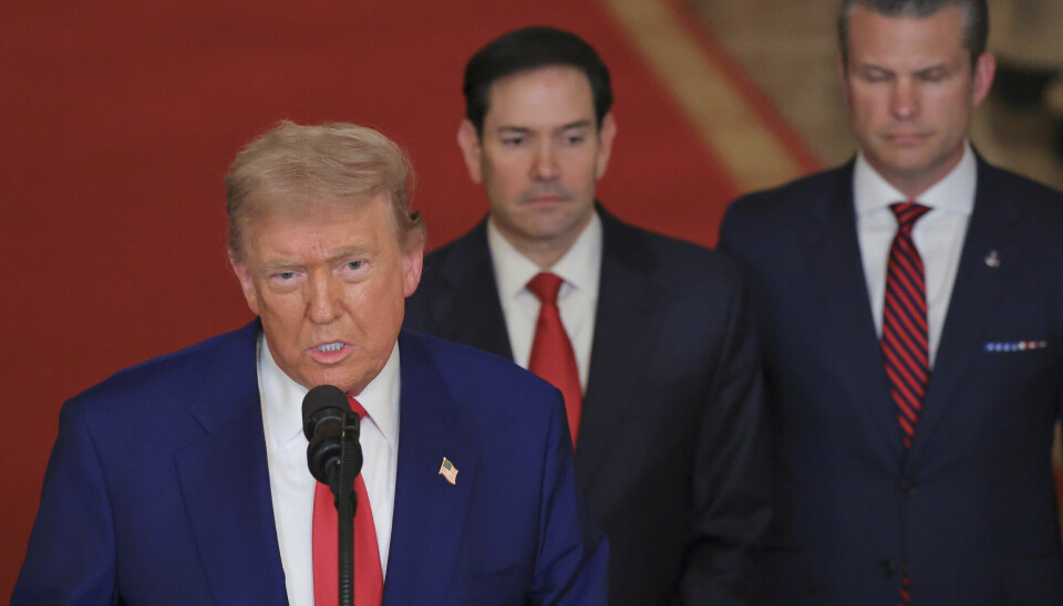President Donald Trump, utenriksminister Marco Rubio og forsvarsminister Pete Hegseth.