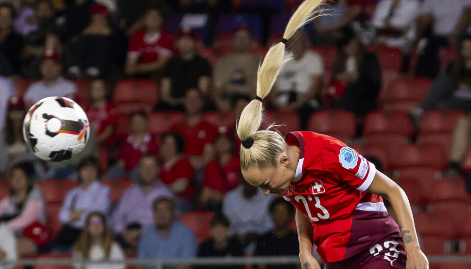 Alisha Lehmann i aksjon mot Norge i nasjonsligaen for tre uker siden.