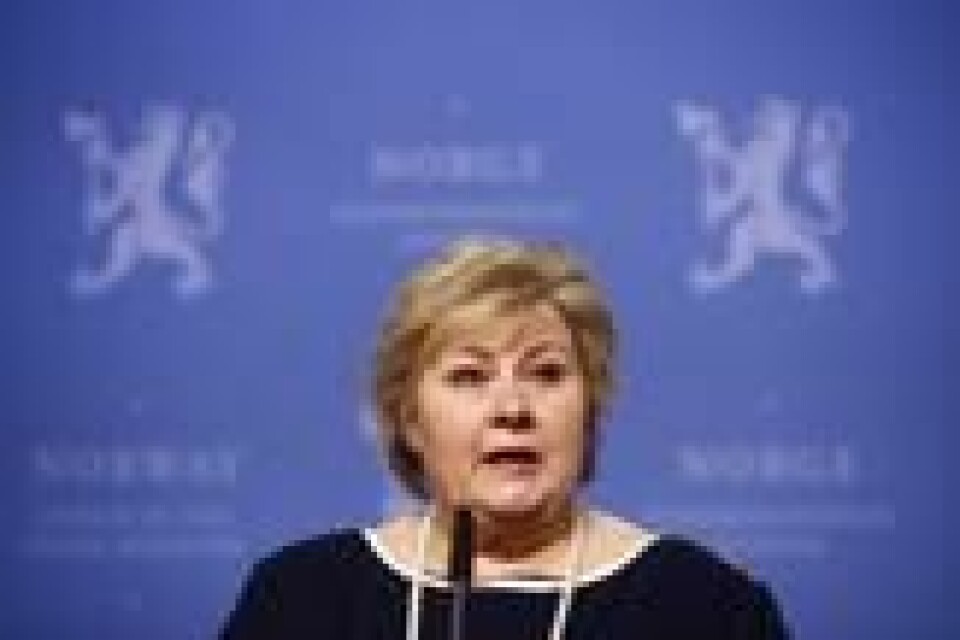 Statsminister Erna Solberg holdt pressekonferanse i Oslo lørdag ettermiddag Statsminister Erna Solberg holdt pressekonferanse i Oslo lørdag ettermiddag Foto: Terje Pedersen / NTB scanpix
