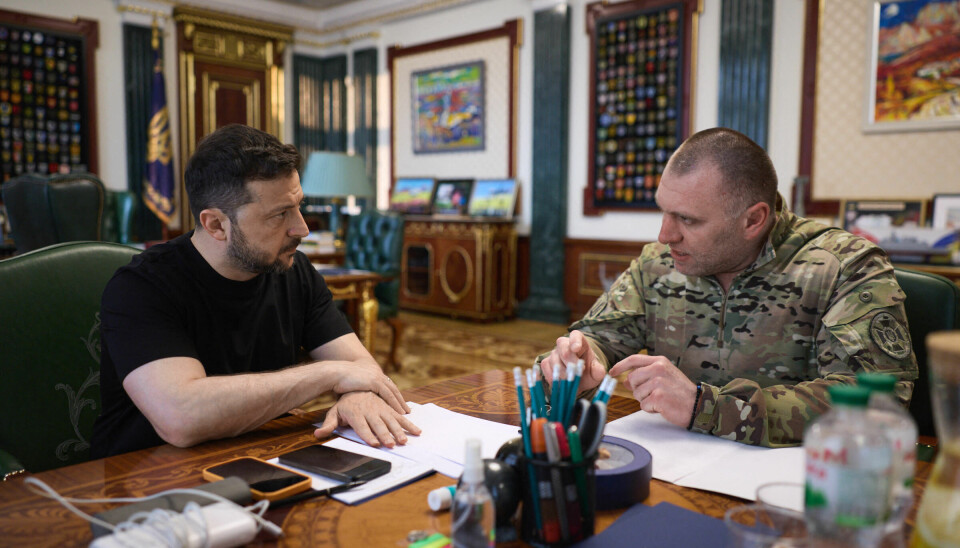 Ukrainas president Volodymyr Zelenskyj og sjefen for Ukrainas sikkerhetstjeneste, Vasyl Maljuk, i Kyiv, 1. juni 2025.